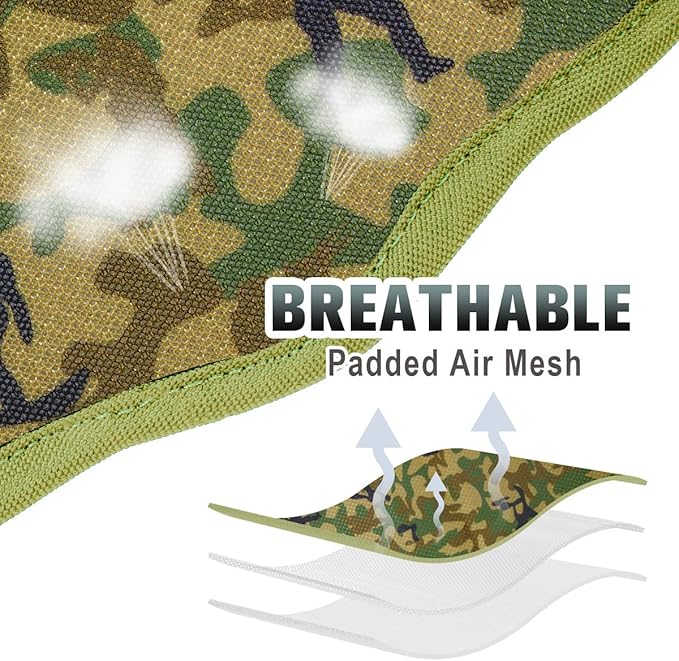 BARKBAY No Pull Dog Harness Large Reflective Dog Harness with Front Clip and Easy Control Handle for Walking Training Running with ID tag Pocket(Camo,L)