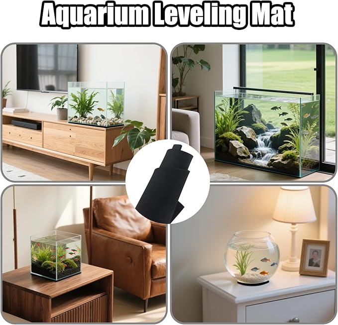 Aquarium Leveling Mat, 21.6 x 13Inch Aquarium Fish Self Leveling Mat for Under Tank, Waterproof Compressible Neoprene Mat, Neoprene Sponge Foam Rubber Sheet Roll Without Adhesive