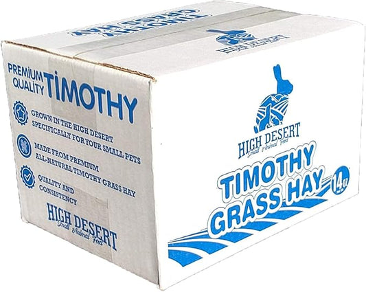 High Desert 2nd Cutting Timothy Grass Hay for Rabbits, Guinea Pigs, Chinchillas & Small Pets – Premium Hand-Packed Natural Hay, High-Fiber, Additive-Free, Grown in USA – 14 Oz Box