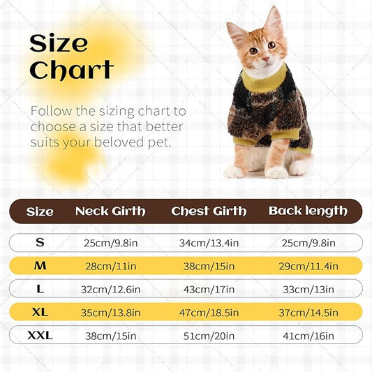 Cat Clothes -2 Legged Pullover Cat Sweater Soft Warm Pet Apparel Kitten Clothes for Kittens Only Elastic, Yellow S