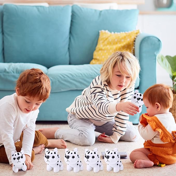 Sumind 9 Pcs 4" 5" Mini Plush Stuffed Dog Party Favor Small Puppy Stuffed Animal Bulk Soft Toy Doll Cute for Kids Gift Graduation Stocking Stuffers Baby Shower Birthday(Dalmatian)