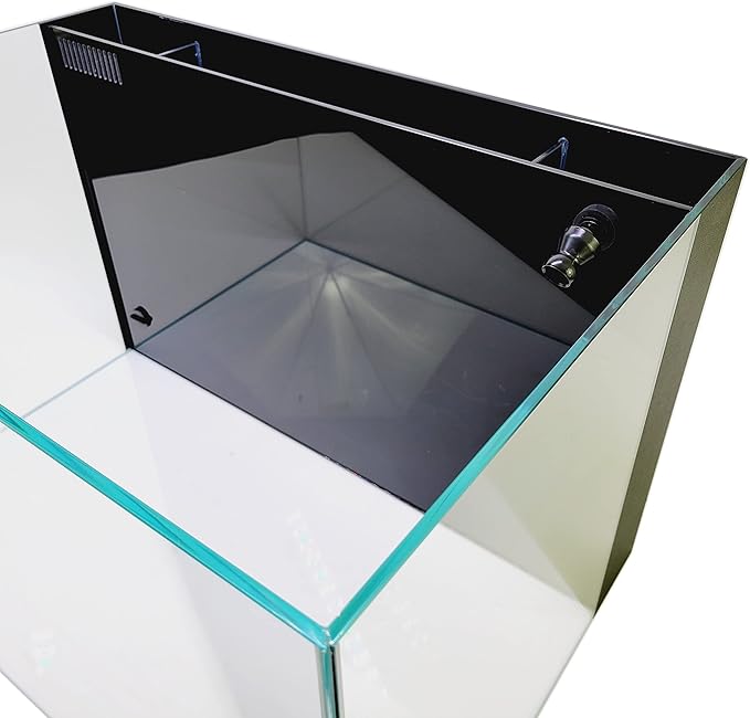 LIFEGARD Low Iron Ultra Clear 24 Gallon Crystal Aquarium with Built in Back Filter – 45° Beveled Edge, Rimless Glass, Rectangular Style with Directional Jet Flow