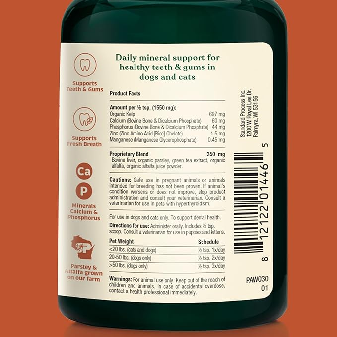 Spirited Paw Pet Health Bundle - Dental & Multifunctional Support for Dogs - Teeth Powder & Chewable Wafers for Dental, Immune, Coat, and Liver Health - 165 g Powder & 90 Wafers