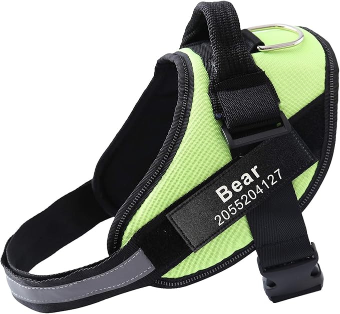 HOTGOL Custom No Pull Dog Harness with Personalize Name and Phone Number Tag,Reflective Breathable Adjustable Pet Vest for Small to Large Dogs