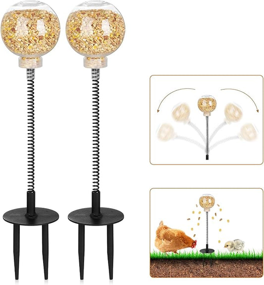 Chicken Peck Toy, Interactive Slow Feed Release Toy for Your Flock, Chicken Slow Feeder for Hens Poultry Birds Entertained(2 Pack)