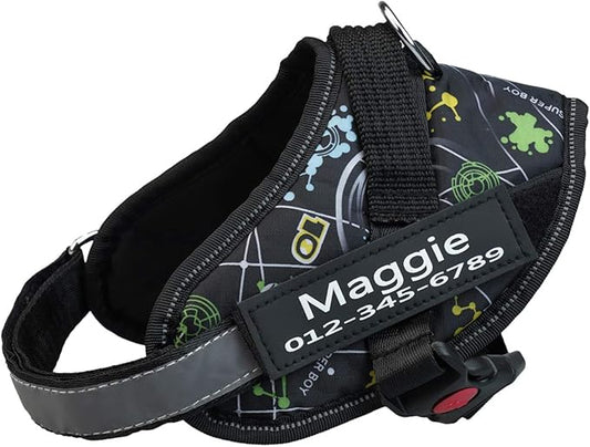 HOTGOL Custom No Pull Dog Harness with Personalize Name and Phone Number Tag,Reflective Breathable Adjustable Pet Vest for Small to Large Dogs