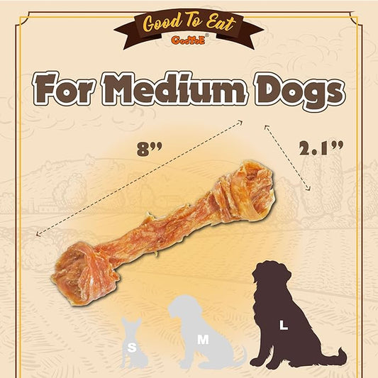 Gootoe Turkey Tendon Dog Treats, Bone (L) 1 lb, USA-Sourced Turkey Tendon, Natural Snack, Premium Puppy Chews, Hypoallergenic, Rawhide Free, Reseal Value Bag, Size for Large Dogs