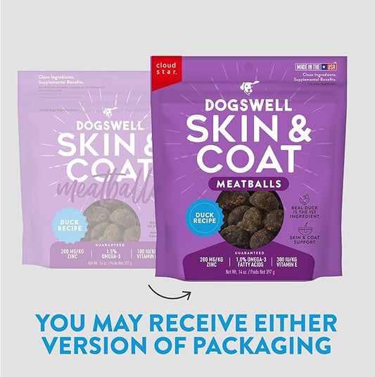 Dogswell Skin & Coat Duck Recipe Meatballs - 14 oz.