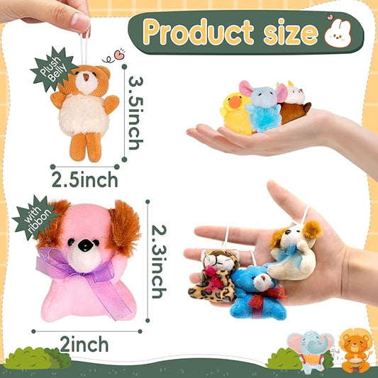36 Pack Small Stuffed Animals Bulk Gifts for Kids (2.3/2"-2.5/3.5" Each), Party Favors Toys for Girls, Easter Basket Stuffers Christmas Stocking Plushies (36PCS)