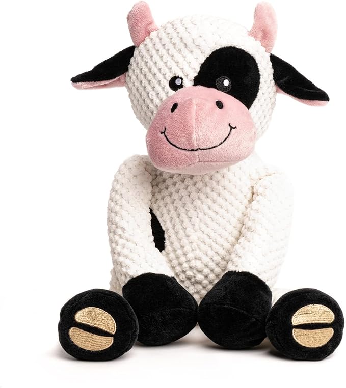 fabdog Floppies Plush Dog Toy - Cute & Durable Squeaky Dog Toys - Best Squeak Toy for Puppies and All Breeds | Ideal Pet Gift| Large Cow
