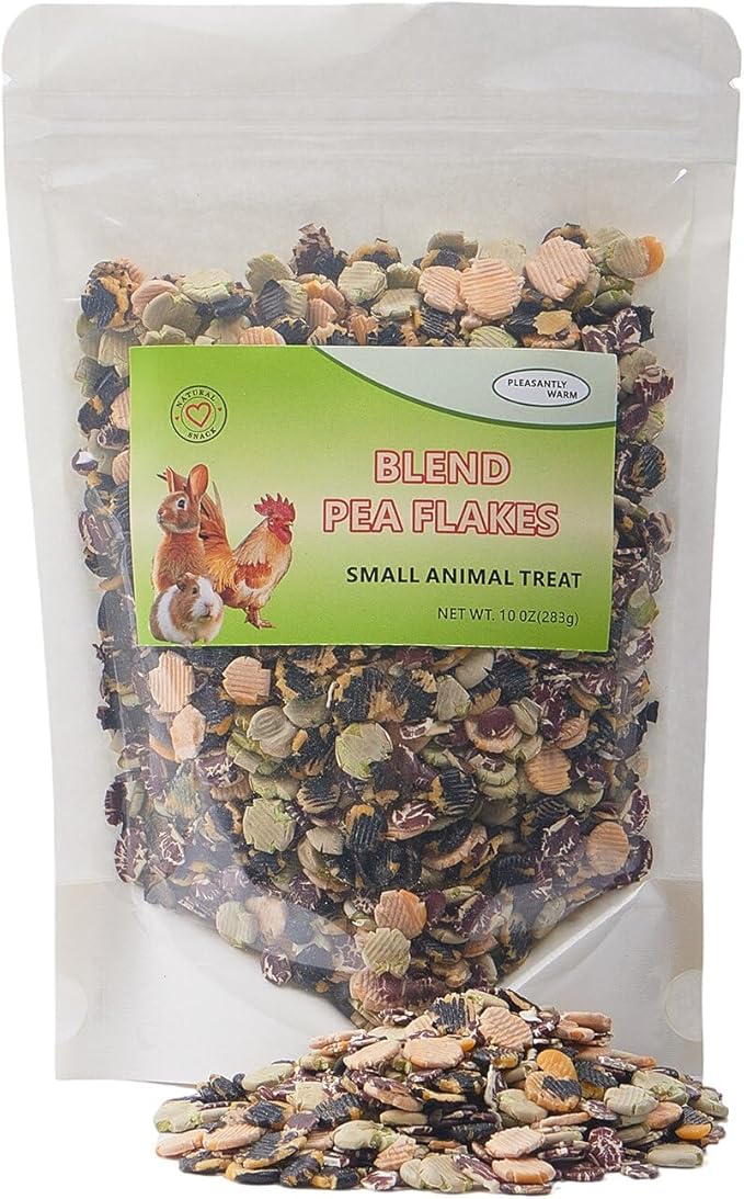 Mixed Pea Flakes for Small Herbivores - 10oz Treats, Ideal for Guinea Pigs, Chinchillas, Rabbits & Small Pets