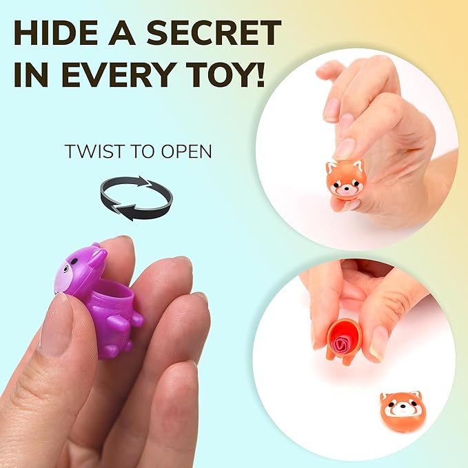 Bulk Toys - Acorn-Shaped Animal Figurines for Kids - 100 Pcs Small Figurines for Party Favors Easter Egg Fillers Goodie Bag Supplies Pinata Stuffers - Bulk Gifts for Kids - Vending Machine Toys