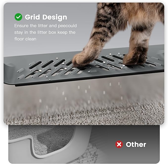 XXXL Stainless Steel Cat Litter Box with High Sides, 28" L x 20" W x 14" H Extra Large Litter Box for Big Cats and Multiple Cats, Enclosure Cat Litter Pan with Anti-Urine Leakage, Easy Clean