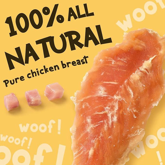 ASMPET Dog Treats Chews, Chicken Jerky Made with 100% Real Chicken Breast