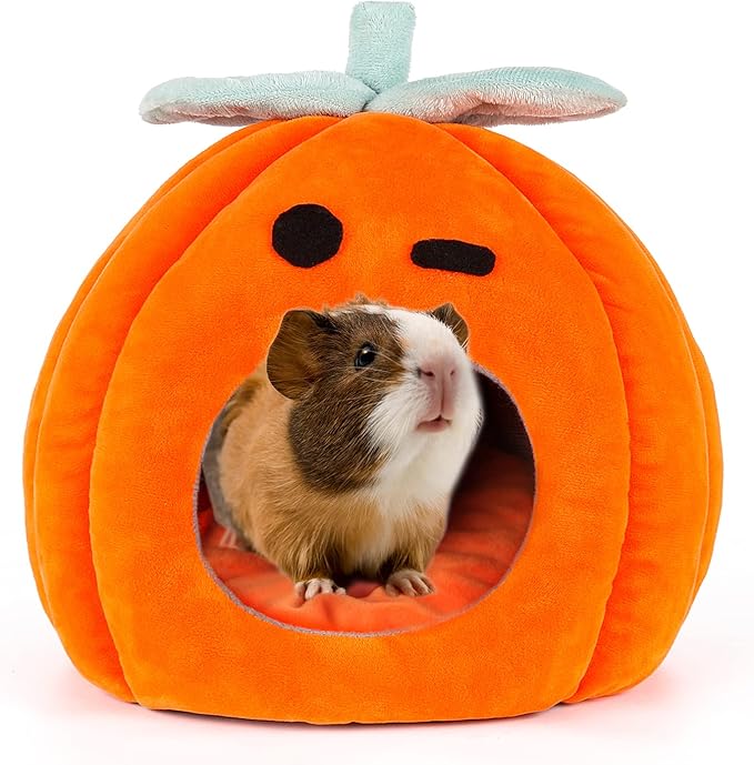 YUEPET Guinea Pig Bed Cave Winter Warm Cozy House Hideout for Dwarf Rabbit Bunny Ferret Hamster Chinchilla Hedgehog Fleece Washable Cage Nest Accessories 8.2"×8.2"