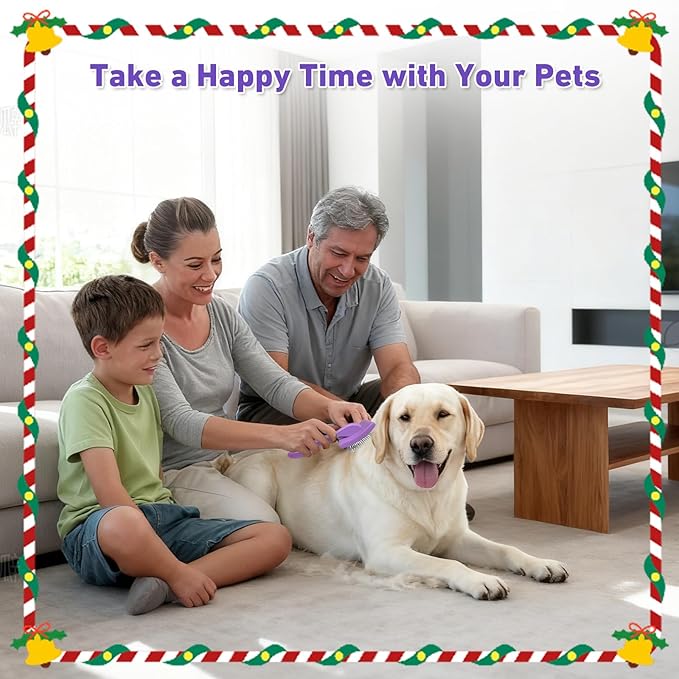 Slicker Brush for Dogs, Best Doodle & Poodle Brush for Long Haired Dogs, Large Dog Hair Brush with Little Round Rubber Tips, Dog Slicker Brushes Goldendoodle Long Pin Detangler for Dematting