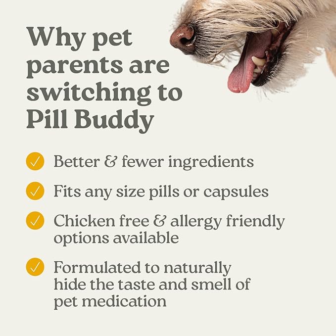 Presidio Pill Buddy Naturals - PB & Banana Recipe Pill Hiding Treats for Dogs - Make A Perfect Pill Concealing Pocket Or Pouch for Any Size Medication - 90 Servings
