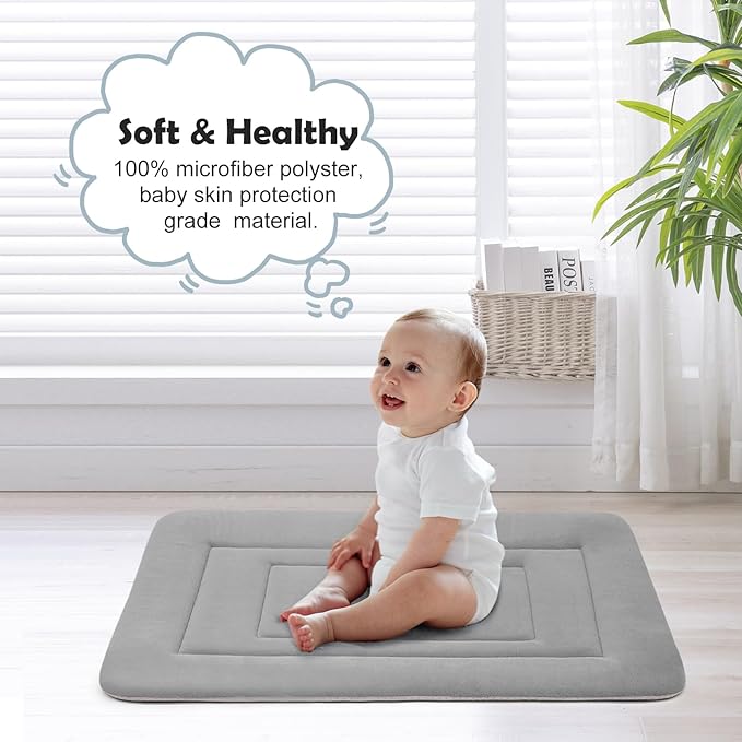 JoicyCo Dog Bed Soft Dog Crate Bed Pad Mat, 42 in Non Slip Bottom Washable Beds for Large Dogs, Pet Bed Mattress Kennel Pad, Clay Gray