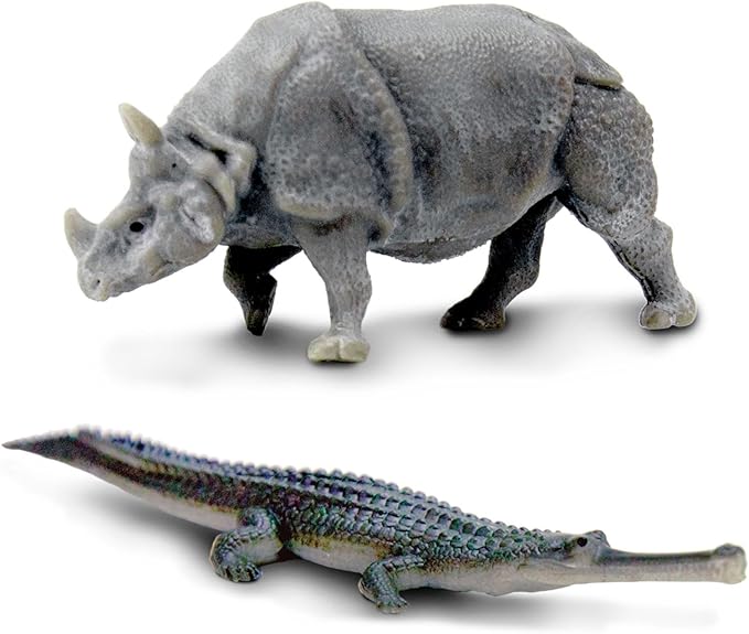 Safari Ltd. Asian Animals TOOB - Set of 8 Mini Figurines - Asian Elephant, Indian Rhino, Orangutan, Panda Bear, Tiger, Antelope, Philippine Eagle, and Gavial - Toys for Boys, Girls & Kids Ages 3+