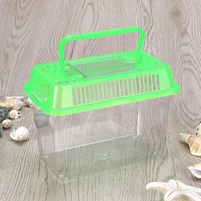 FRCOLOR 2pcs Plastic Turtle Fish Tank Turtle Aquarium Acrylic Reptile cage Amphibians Habitat Clear Reptile Breed Container Gecko Habitat Glass Container Tank Household breeding Box