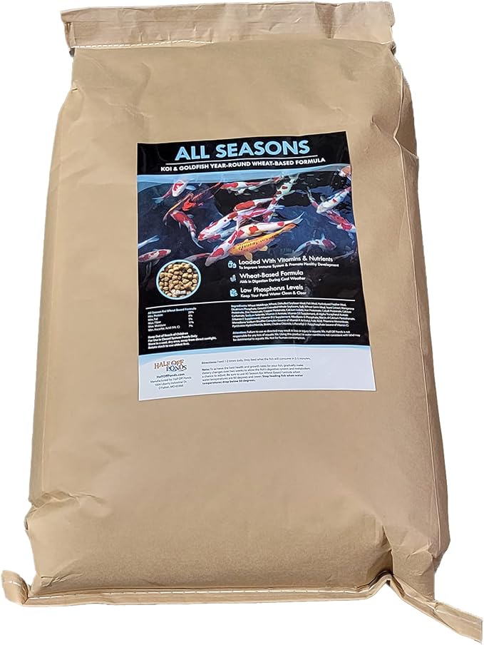 HALF OFF PONDS All Seasons Nourishing Formula Koi and Goldfish Food 20 lb Bag - KOIAS-020