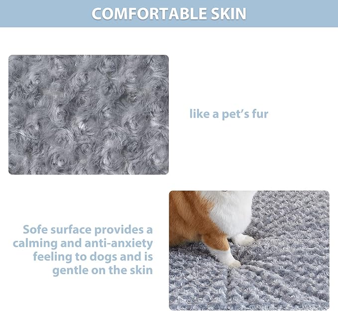 WNPETHOME Orthopedic Large Dog Bed, Large Waterproof Dog Bed with Removable Washable Cover & Anti-Slip Bottom,Egg Crate Foam Pet Bed Mat,Soft Rose Plush Pet Crate Mat