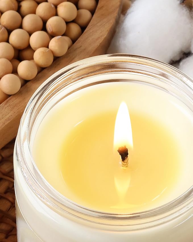 AOOVOO Vanilla Cream Odor Eliminating Highly Fragranced Candle - Eliminates 95% of Pet, Smoke, Food, and Other Smells Quickly, Air Freshing Soy Candle, 9 oz Up to 50 Hours Burn time
