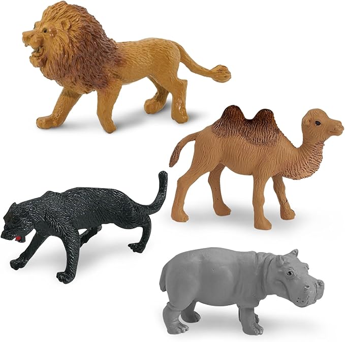 Safari Ltd. Wild TOOB - 12 Mini Figurines: Giraffe, Bear, Tiger, Camel, Lion, Crocodile, Gorilla, Hippo, Rhino, Zebra, Panther, Elephant - Educational Toy Figures For Boys, Girls & Kids Ages 3+