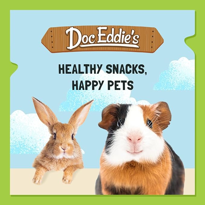 Doc Eddie’s Apples+Carrots Small Animal Soft & Chewy Treats or Snack for Hamster, Rabbit, Chinchilla, Bunny, Gerbil, Mouse, Rat, Hedgehog, or Squirrel - 2.65oz - Made w/Real Fruit, Organic Ingredients