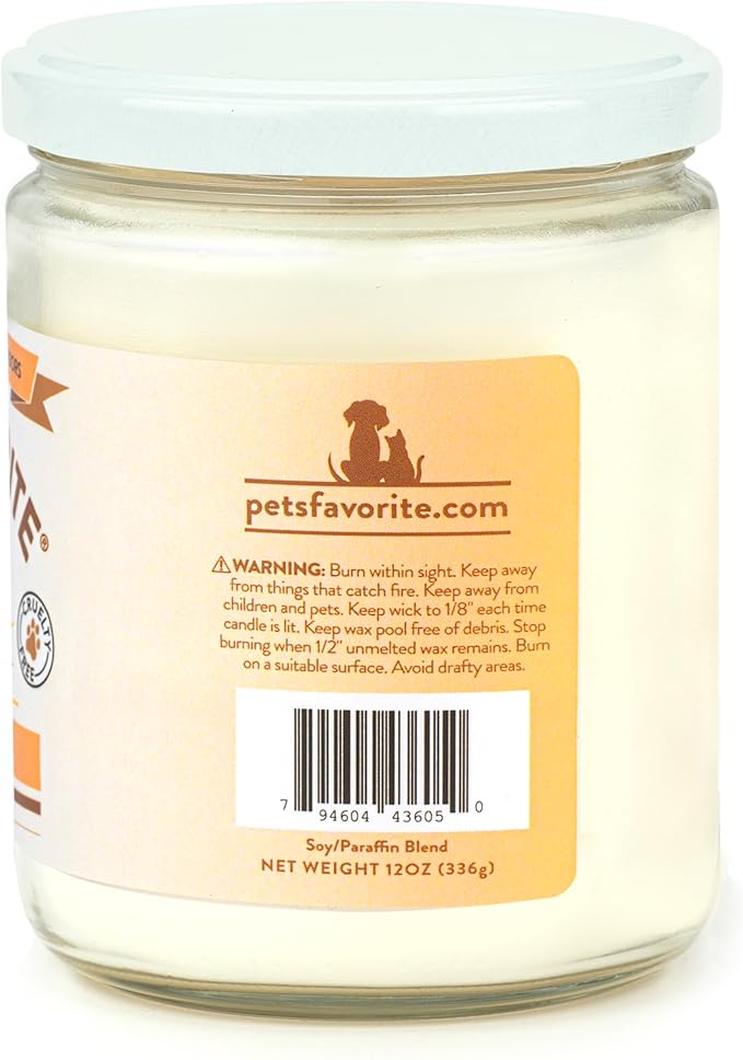 Pet's Favorite Pet Odor Candle, Clean Burning, Long Lasting Scented Candles with a Cotton Wick. (Pumpkin Spice, Pack of 2)