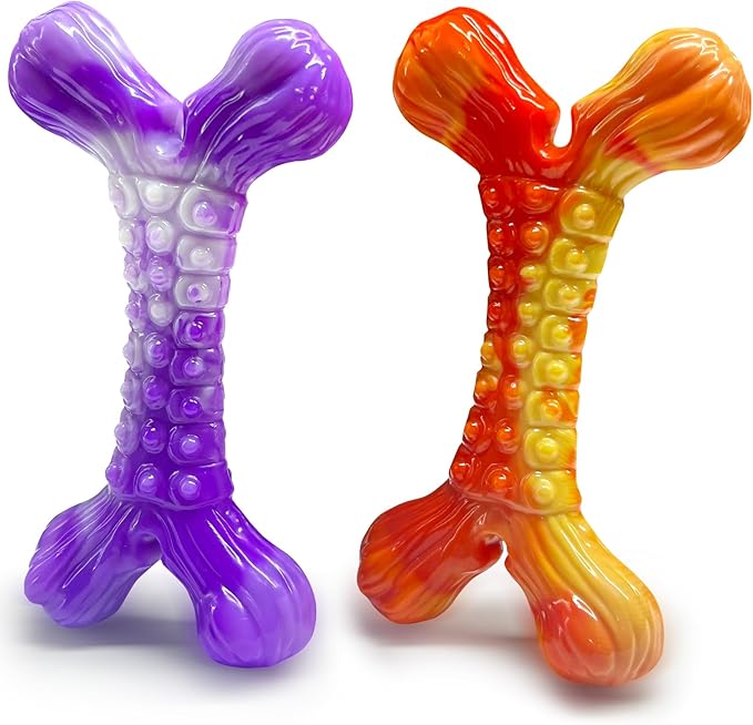 Dog Chew Toy Aggressive Chewers - 2 Pack Indestructible Dog Toys - Tough Dogs Toy to Keep Them Busy - Pet Toys for Medium, Large Breed