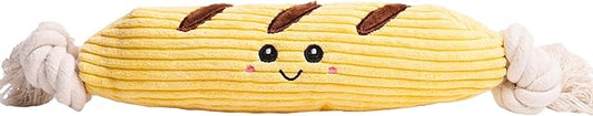 Squeaky Dog Plush Toy, Bakery Bite_Stick Collection, 12", for Various Sized Dogs (Baguette, Large)