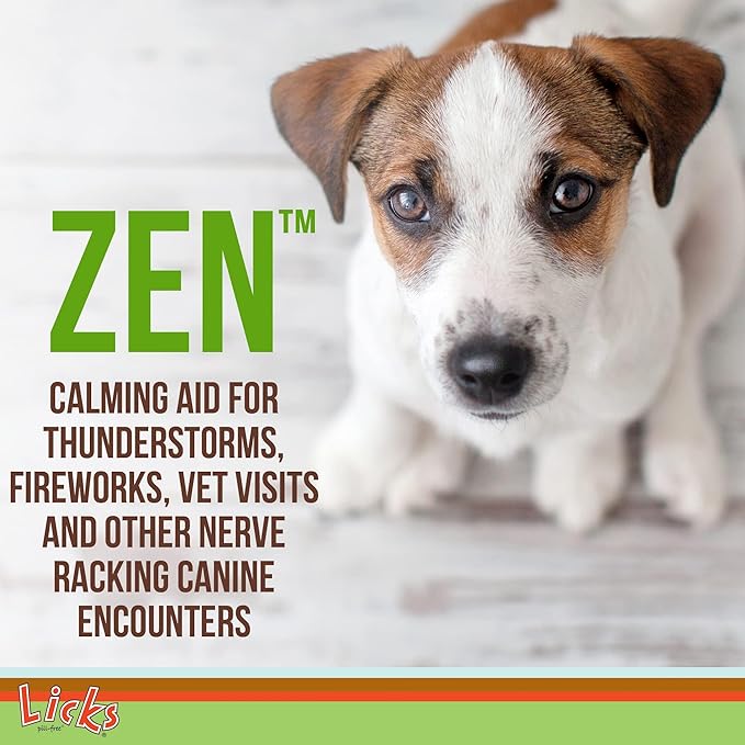 Zen Dog Calming - Calming Aid Supplements for Aggressive Behavior & Nervousness - Treats for Stress Relief & Dog Health - Gel Packets - Braised Beef Flavor, 5 Use