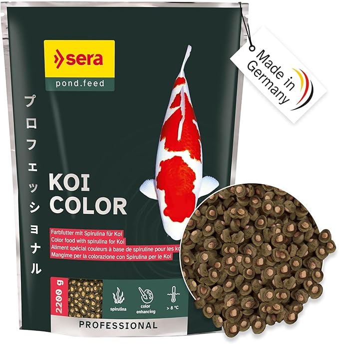 sera Koi Professional Color 4.8lb | Spirulina & Haematococcus Algae for Vibrant Colors and Ideal Growth | Co-Extrusion Technology for Optimal Health | Floats for Year-Round Feeding Above 46°F