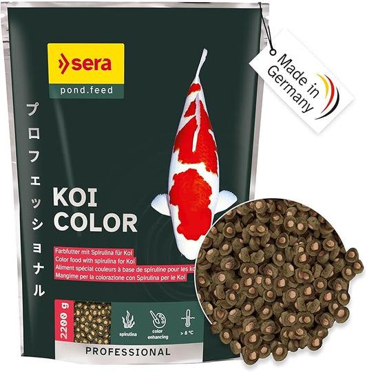 sera Koi Professional Color 4.8lb | Spirulina & Haematococcus Algae for Vibrant Colors and Ideal Growth | Co-Extrusion Technology for Optimal Health | Floats for Year-Round Feeding Above 46°F