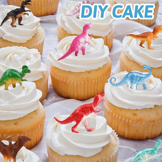 Dinosaur Toys, Plastic Mini Dinosaur Figure Toy Set Including T-rex, Stegosaurus, Monoclonius for Kids Toddler Dinosaur Birthday Party Favors, Christmas Valentines Day Gifts, 78 Pack
