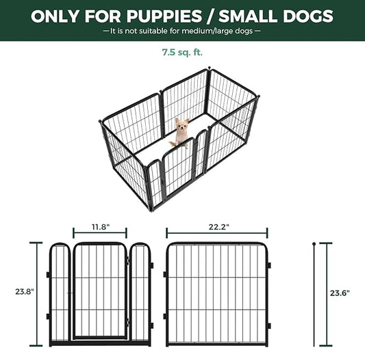 FXW Homeplus Unleashed Indoor Dog Playpen - Stress-Free and Safe Play, Heavy Duty 24 Inch 6 Panels Dog Pen for Puppy and Small Dogs, Black│Patented