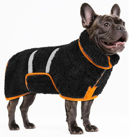 Bienbee Dog Bathrobe, Quick Drying Super Absorbent Dog Robes for After Bath, Warm Keeping Dogs Towel, Dogs Bath Supplies, Black M