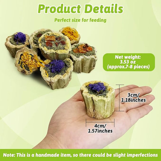BNOSDM Hamster Chew Treats Chinchilla Natural Petal Snacks Rabbit Papaya Toys for Teeth for Guinea Pigs Syrian Dwarf Hamsters Gerbils Mice