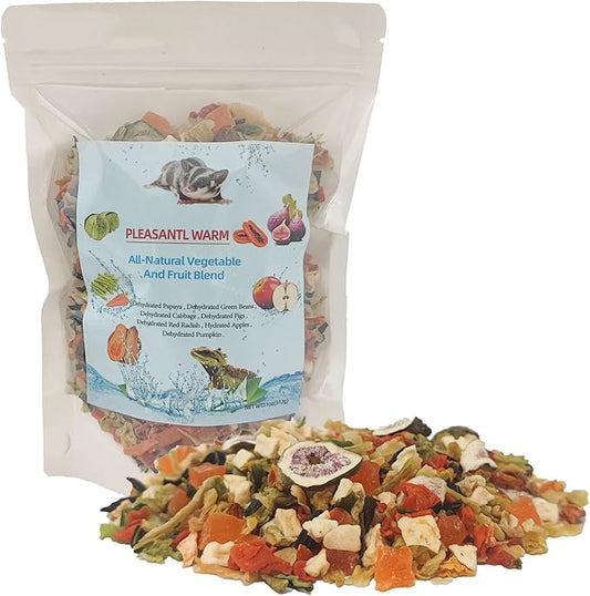 Sugar Glider Treats-11oz Dried Fruit-Vegetable Mix,Rabbit Food, Parrots, Sugar Gliders,Chinchillas, Marmosets, Iguanas,Lizards, Bearded Dragons,Skunks,Birds, Small Herbivores.