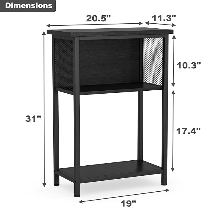 BSONE 5-10 Gallon Fish Tank Stand, Small Aquarium Stand Shelf, 0.71" Thickened Tabletop, 20.5" W×11" D ×31" H , Black