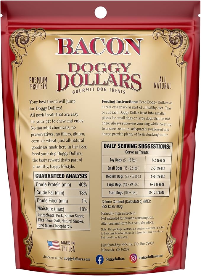 – Natural Gourmet Bacon Dog Treats (4oz)