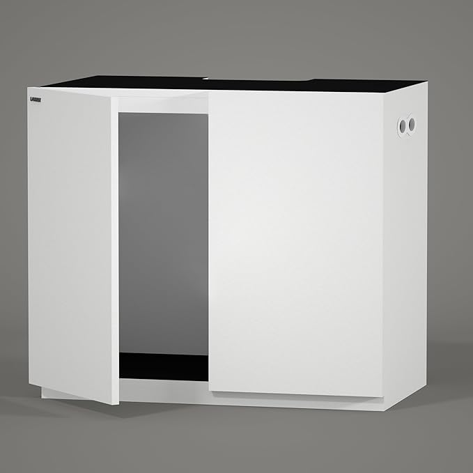 LANDEN Aquarium Wooden Stand and Cabinet for up to 55 Gal Tank, Fish Reptile Sea Salt WaterTank Stand, Nano Foam Leveling Mat Included, W35.5xD19.7xH31.5 in, Wooden Matte White Painted(Stand Only)