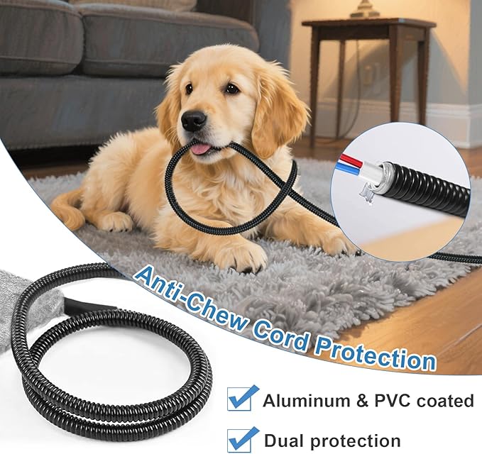 Large Dog Heating Pad 36x24 in with Smart Thermostat Switch and Power Line Protection Tube,Obtained MET and UL Dual Certification,Waterproof Pet Heating Pad for Dogs- Grey