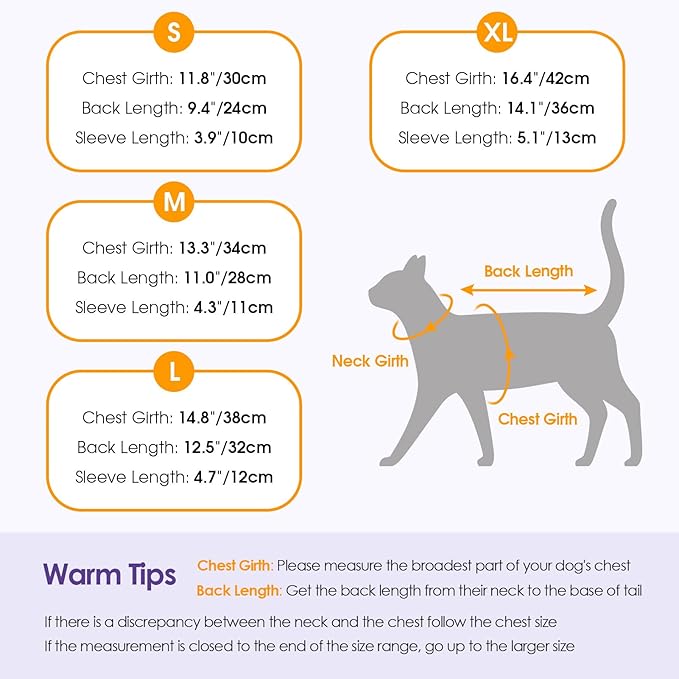 SUNFURA Hair Sticky Cat Clothes, Cat Sweater for Cats Only, 4-Legged Fleece Sweaters Kitten Pajamas Reduce Shedding Fur, Warm Pullover Shirts for Cats, Purple M