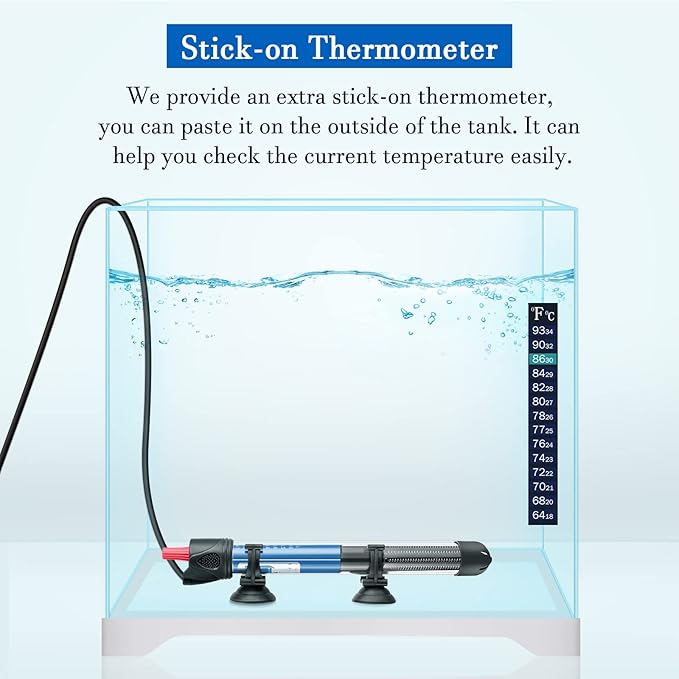 FEDOUR 50W 100W 300W Submersible Aquarium Heater, Adjustable Glass Water Heater for 5 – 70 Gallon Fish and Turtle Tank (50W for 5-15 Gallon)