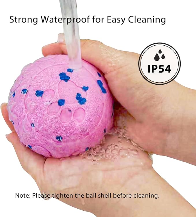 Dog Balls: Interactive Dog Ball, Self-Moving Dog Toy with Auto-Rolling & Bouncing, E-TPU Material, IP54 Waterproof, Motion-Activated, for Small/Medium/Large Dogs (Pink)