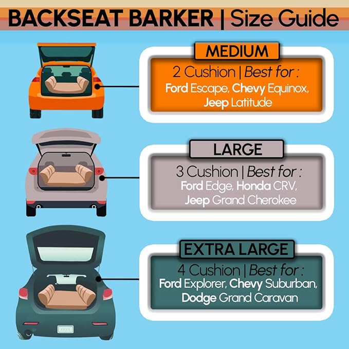 Barker Beds Orthopedic SUV Dog Bed XL Large Dogs - Memory Foam Dog Mattress with Washable Cover - Therapeutic Waterproof Pet Bed for Joint Support - Machine Washable Pet Beds - Made in USA (Khaki)