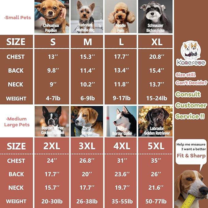Koneseve Dog Hoodie & Cat Sweater, Warm Fleece Hooded Soft Winter Sweatshirt for All Breeds, Cozy Pet Clothes, Brown, 2XL