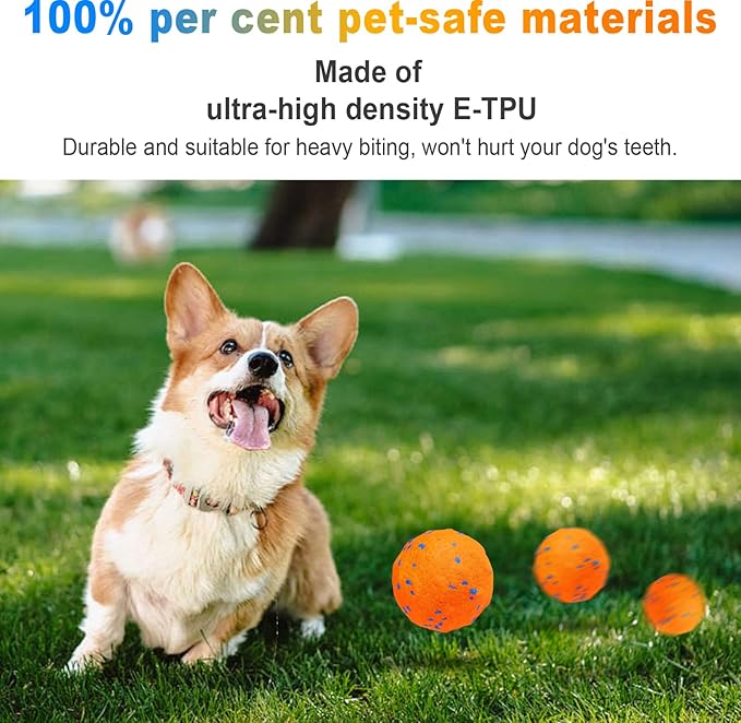 Interactive Dog Toys Ball, Automatic Moving, Bouncing Chew Toys, E-TPU Material, Suitable for Large and Medium-Sized Dogs, Used for Boredom Relief and Daily Training, USB Rechargeable (Orange)